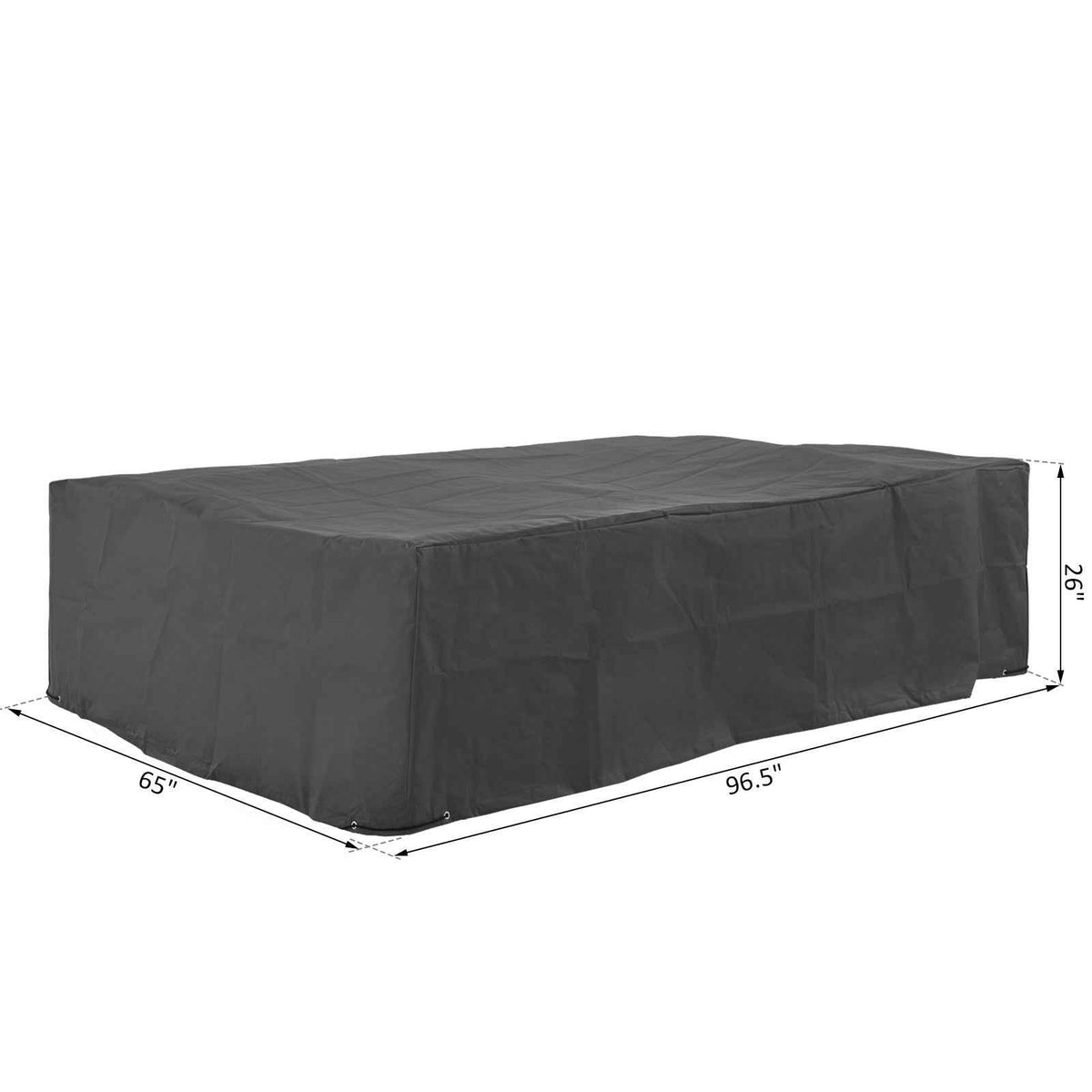 Outdoor Sectional Furniture Cover, 96.5 x 65 x 26 In, Gray