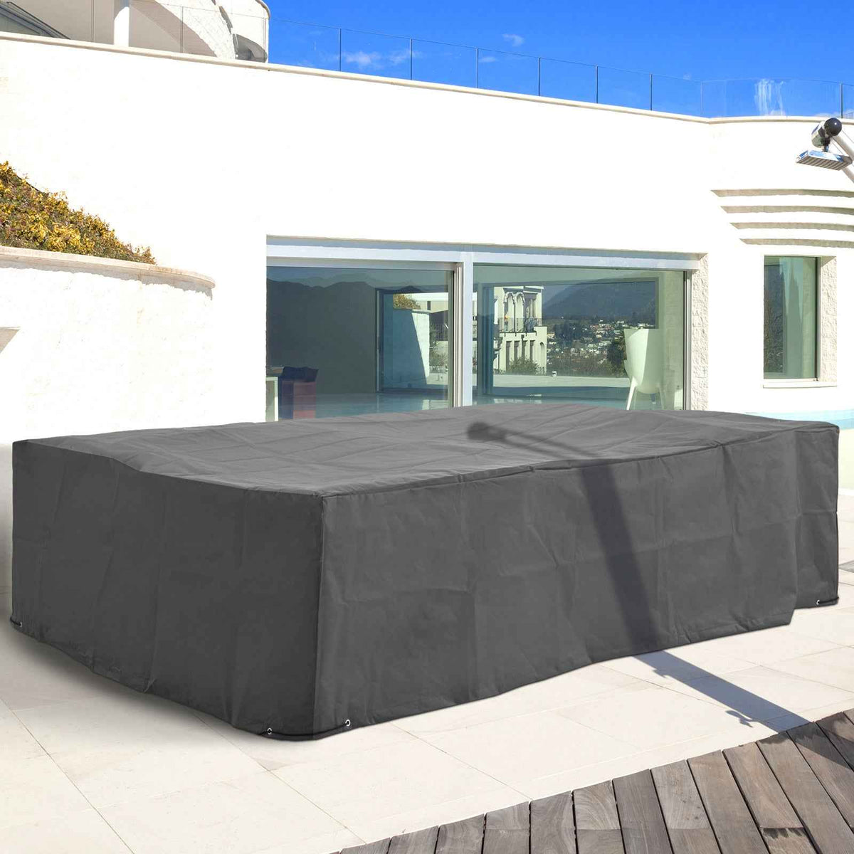 Outdoor Sectional Furniture Cover, 96.5 x 65 x 26 In, Gray