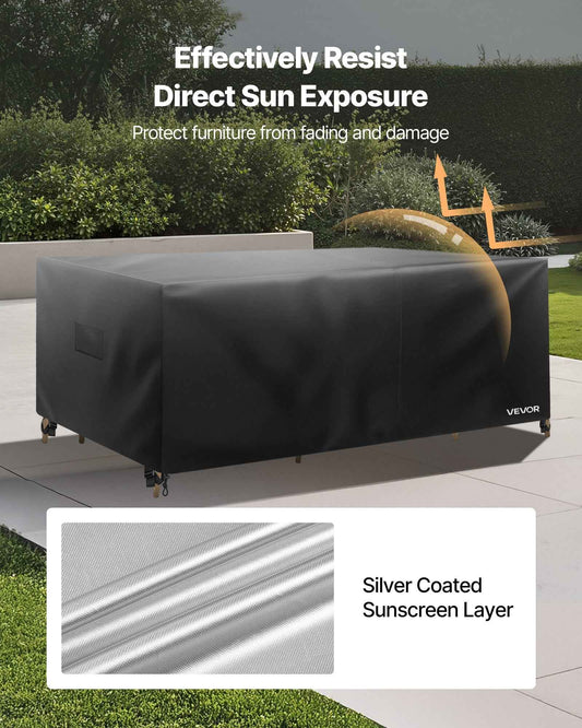 Outdoor Patio Furniture Cover, 126 x 63 In, Black