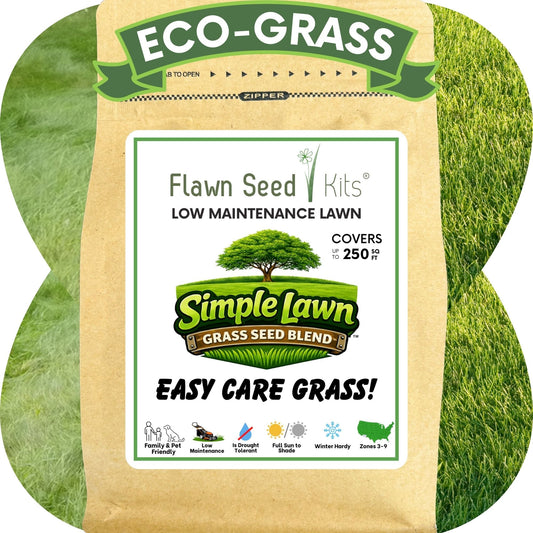 Simple Lawn Low Maintenance Grass Seed Blend – Drought Tolerant, Up to 4,000 Sq Ft