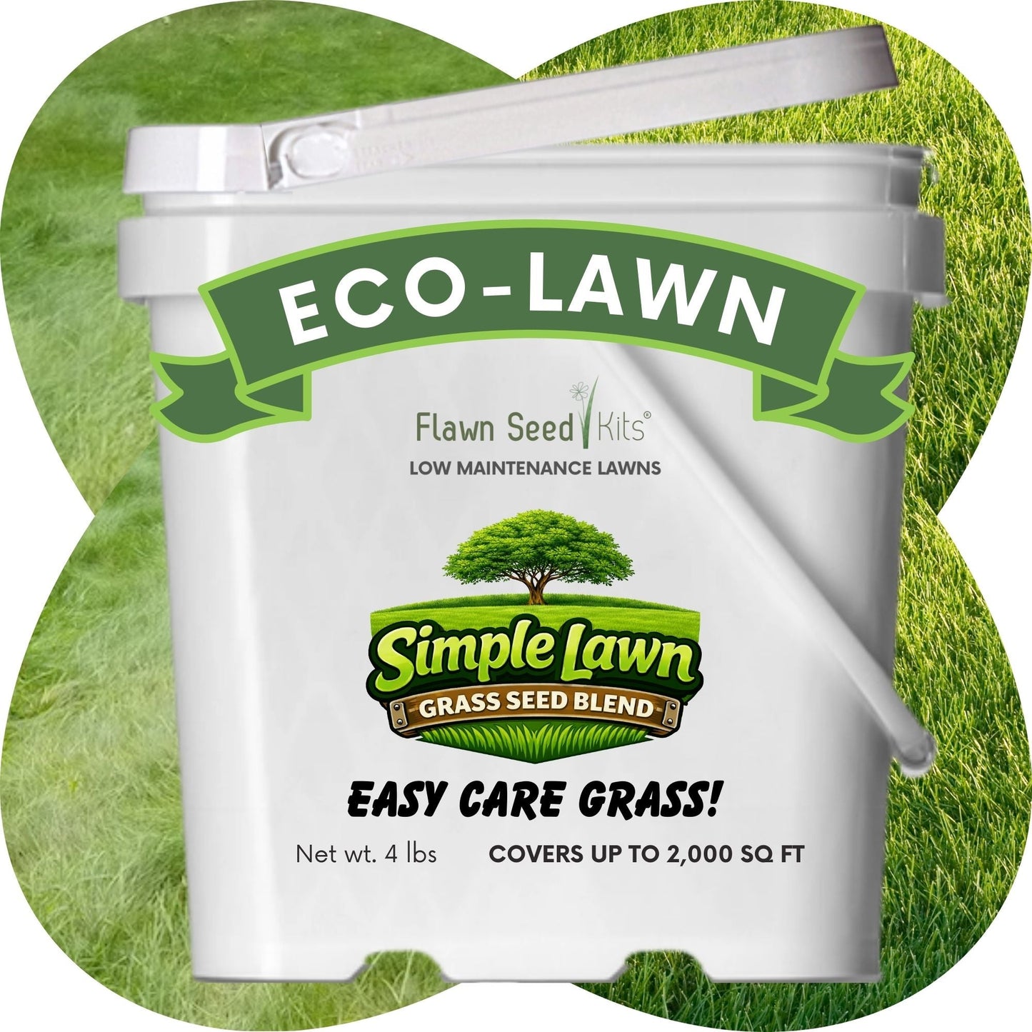Simple Lawn Low Maintenance Grass Seed Blend – Drought Tolerant, Up to 4,000 Sq Ft - Rooted Supplies