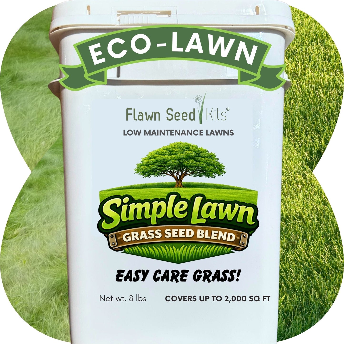 Simple Lawn Low Maintenance Grass Seed Blend – Drought Tolerant, Up to 4,000 Sq Ft