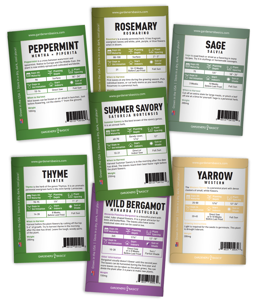 35-Variety Heirloom Herb Seed Pack – Non-GMO, Open-Pollinated