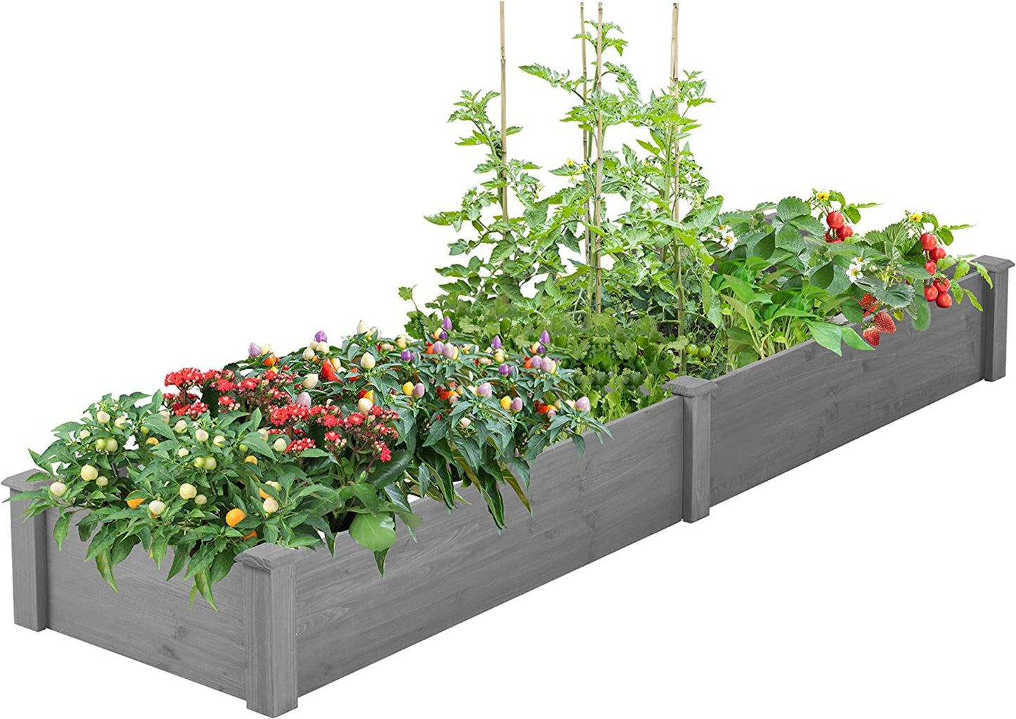 Raised Garden Bed 96x28x10" Large Planter Box for Vegetables & Herbs