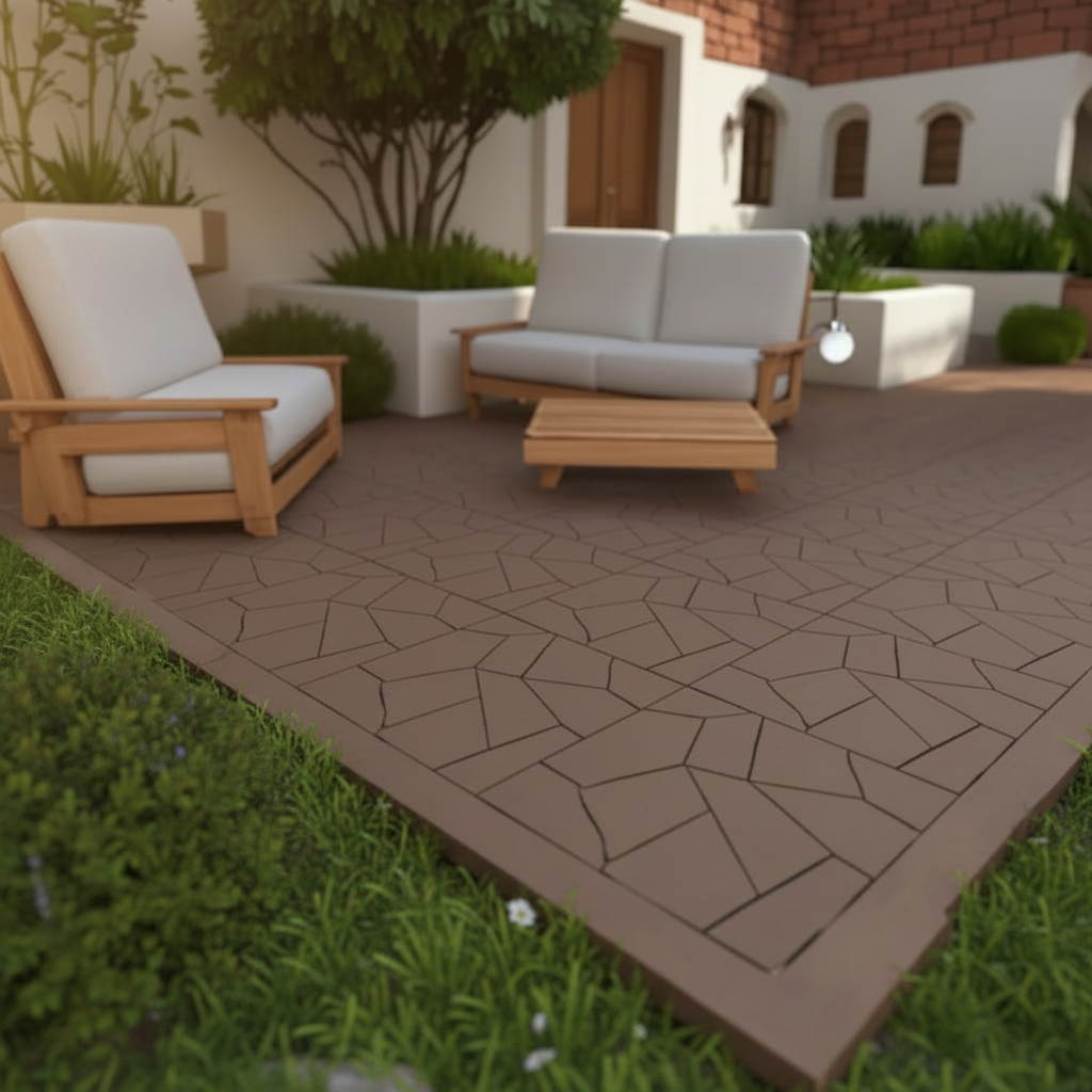 44-Pack Interlocking Plastic Deck Tiles for Patio, Balcony, and Poolside, 12x12 in., Waterproof, 6 Styles