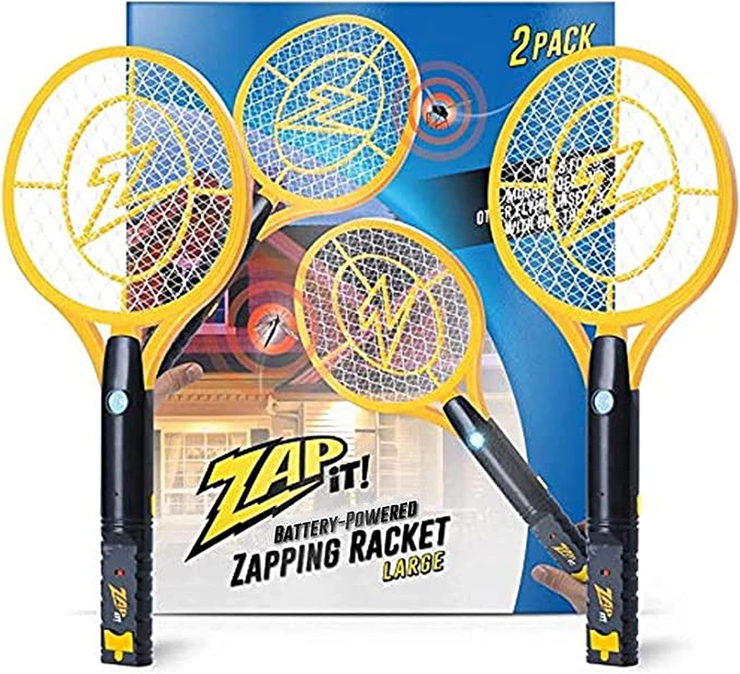 Zap It Bug Zapper Battery Powered (2Xaa Included) Bug Zapper Racket, 3,500 Volt, 2 Pack