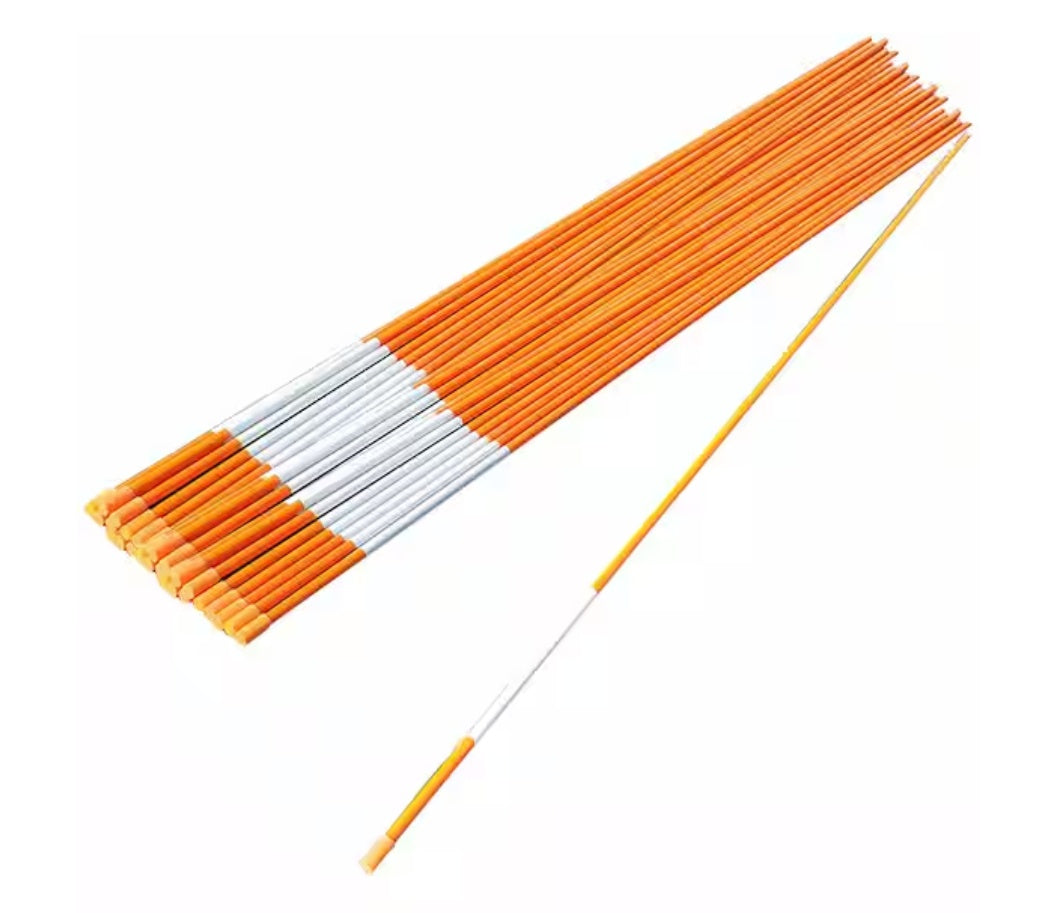 Reflective Fiberglass Marker Stakes 50-Pack – 36", 360° Visibility, Driveway & Lawn
