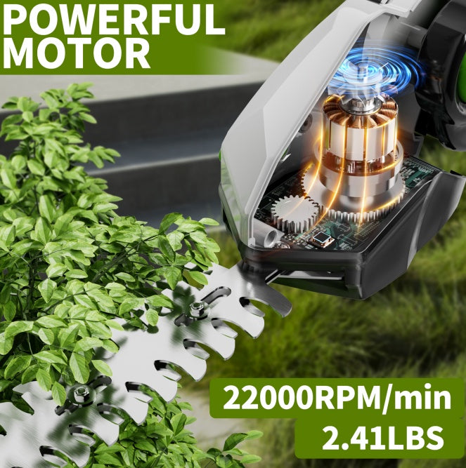 Cordless Hedge Trimmer 2-in-1 with Grass Shears & 21V Battery Kit