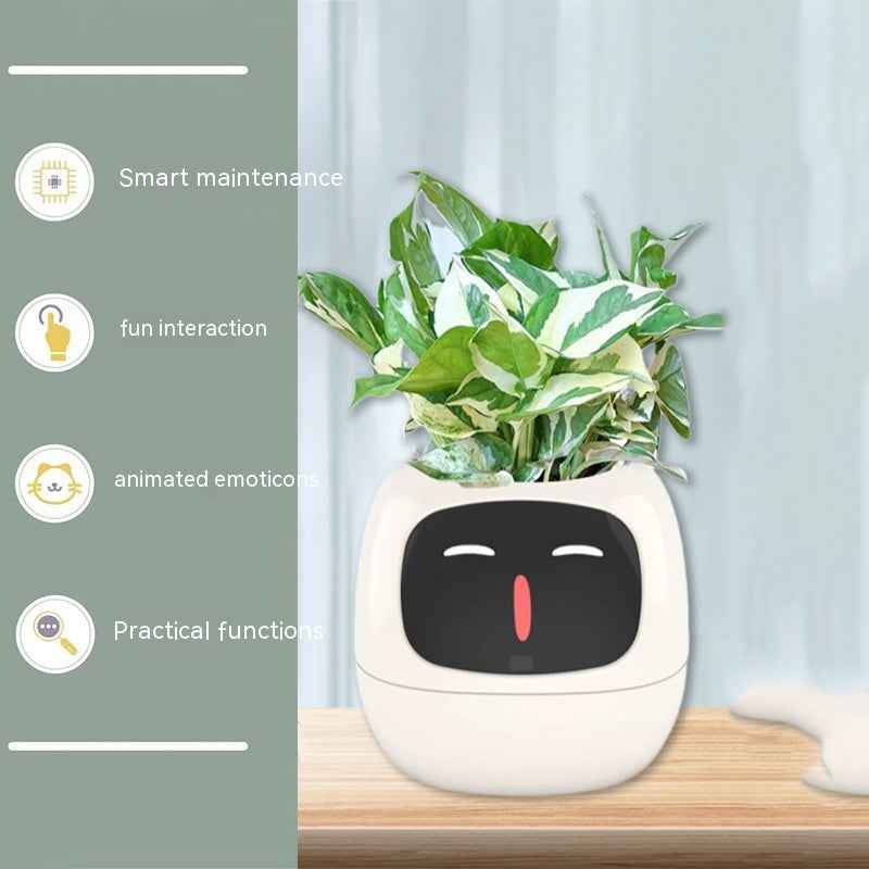 AI Smart Planter with 7 Sensors, Water Level Monitor & Mood Display