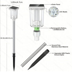 6-Pack Solar Landscape Pathway Lights for Garden, Yard & Patio Decor