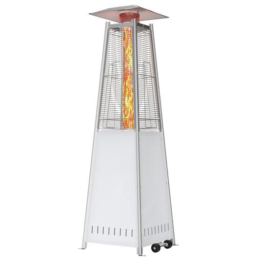 48,000 BTU Propane Pyramid Patio Heater with LED Lights, Wheels & Safety