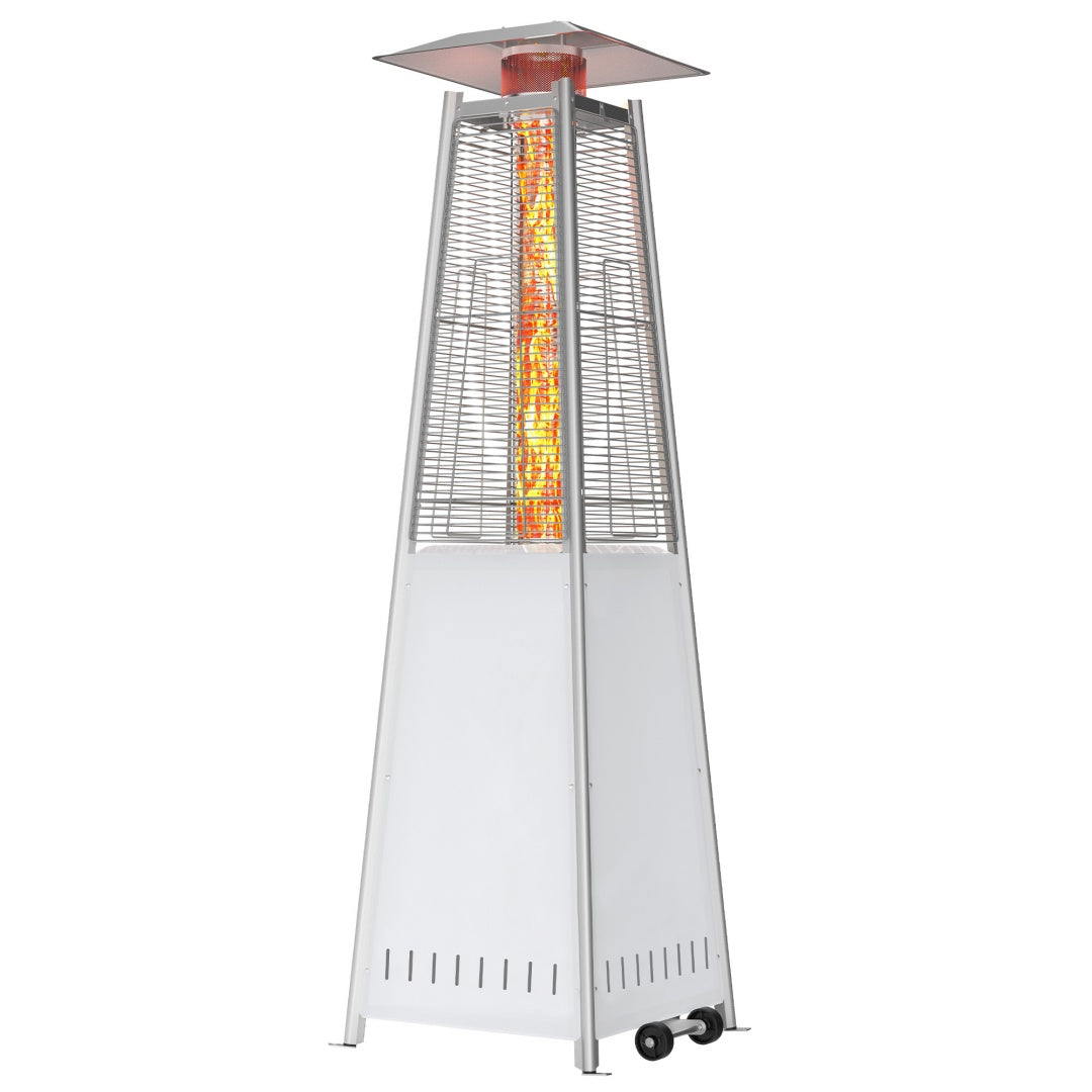 48,000 BTU Propane Pyramid Patio Heater with LED Lights, Wheels & Safety