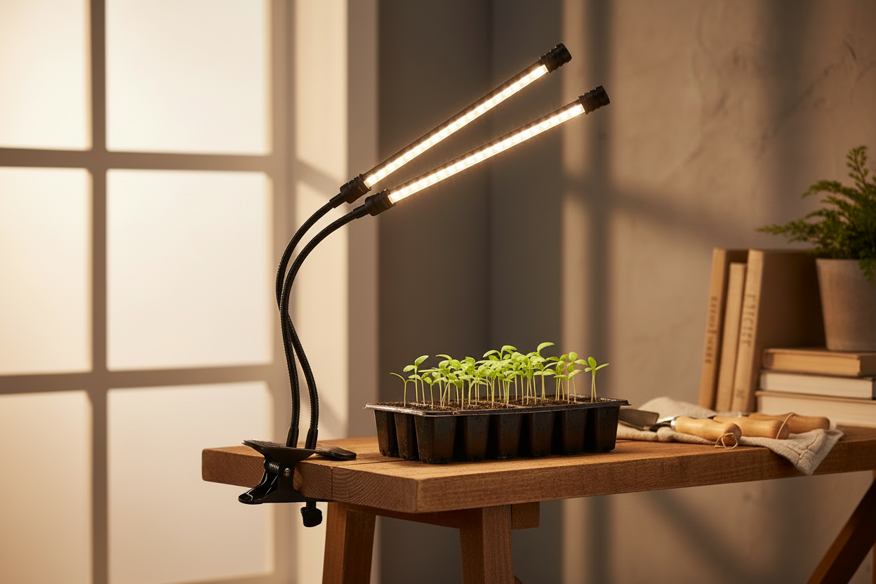 LED Grow Light for Indoor Plants – Full Spectrum USB Desk Lamp for Seedlings