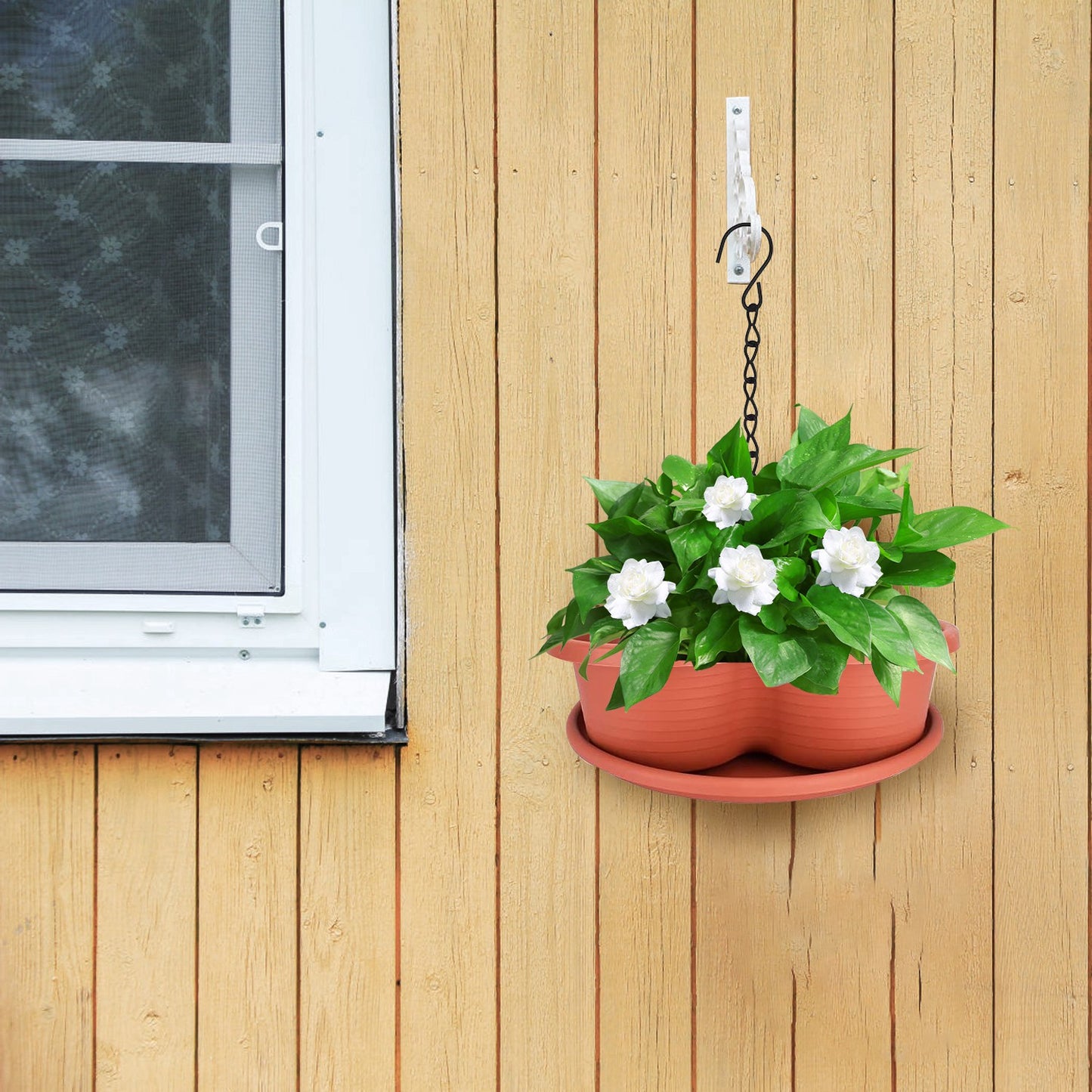 5-Tier Stackable Vertical Planter with Drainage & Hanging Chain — 13.4"