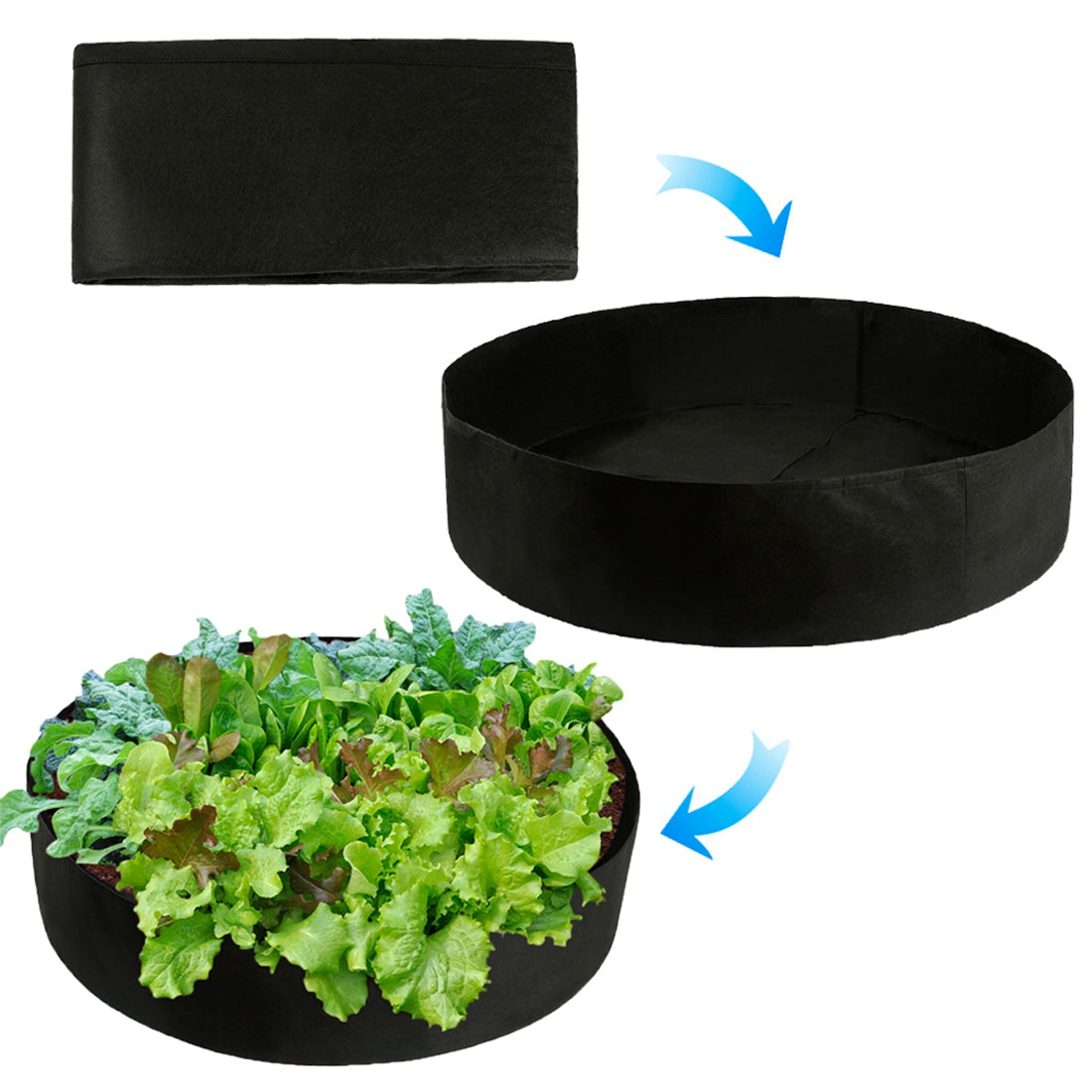 Fabric Raised Garden Bed Planter Bag with Drainage - Round Grow Container