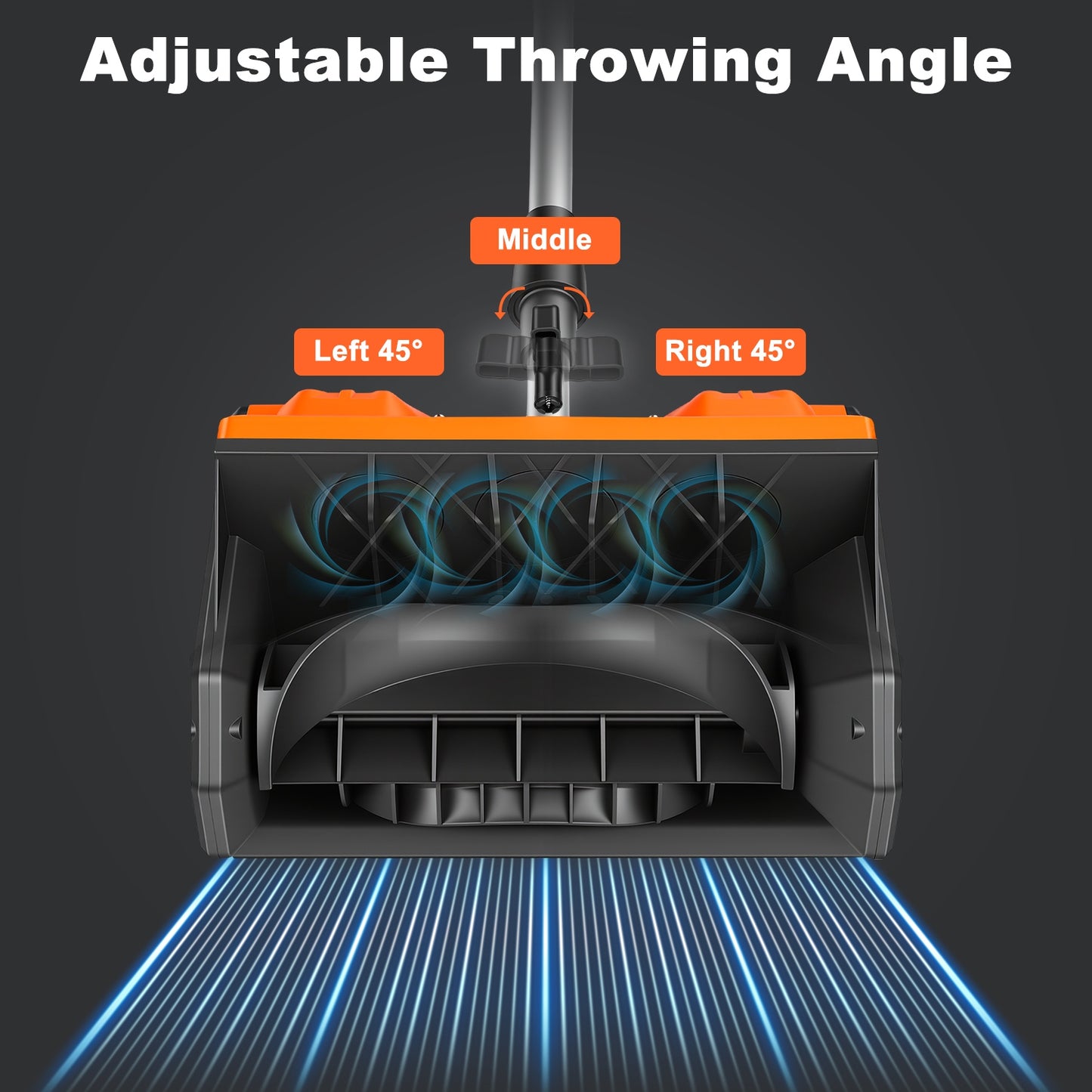 500W Cordless Snow Shovel with Battery, Gloves & Goggles - 21V Foldable