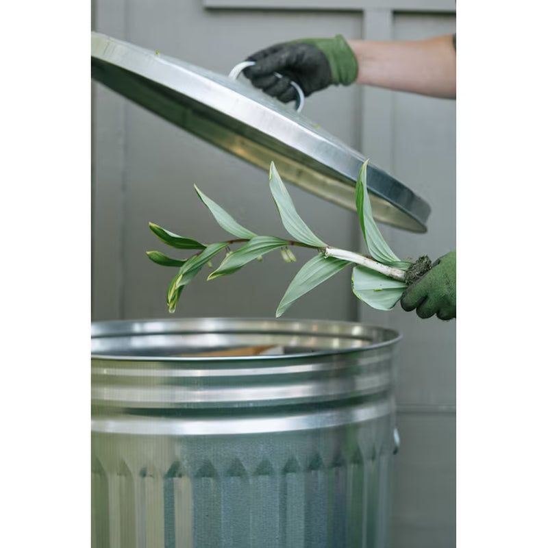 31 Gallon Silver/Galvanized Metal Indoor/Outdoor Kitchen Detached Lid Trash Can