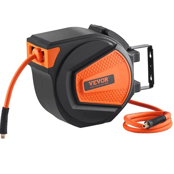 VEVOR 50ft Retractable Air Hose Reel with Auto Rewind - 300 PSI Hybrid Polymer