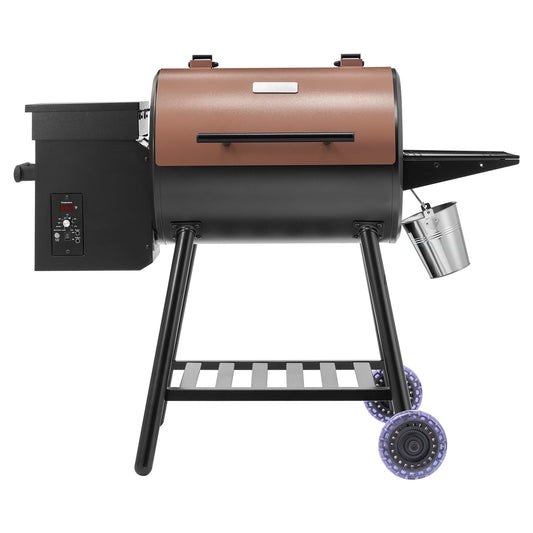 Wood Pellet Grill & Smoker with Digital Controls | 456 Sq In, 12-Lb Hopper, Carbon Steel