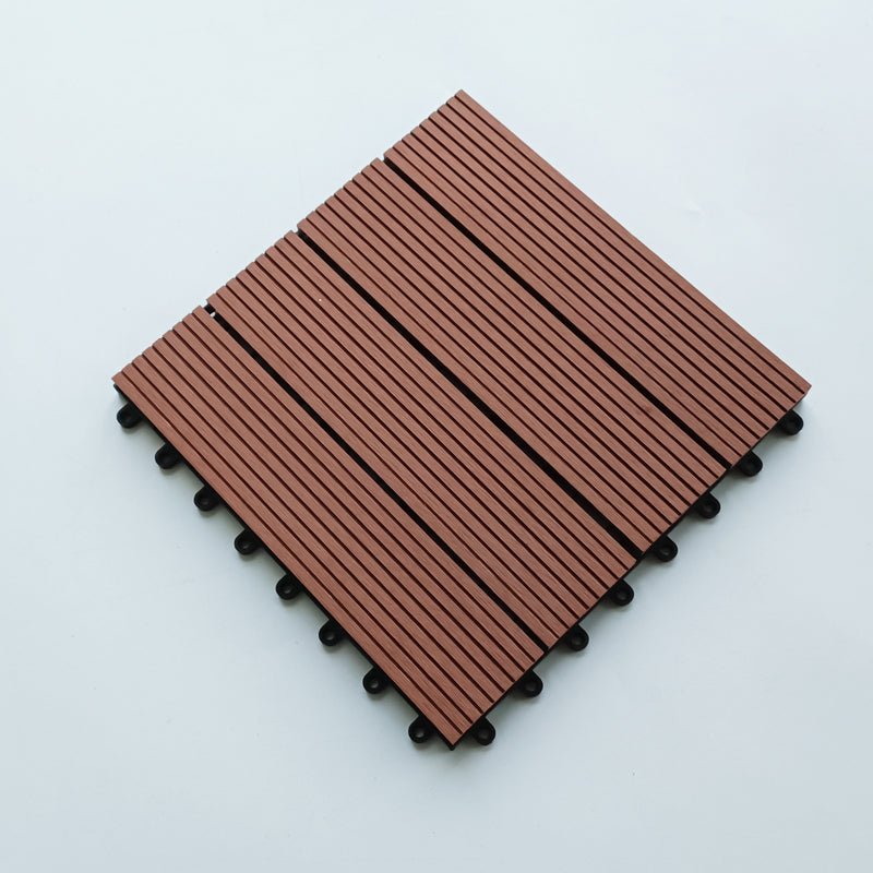 Extra-Thick 22mm Interlocking Wood-Plastic Deck Tiles, 12"x12", Box of 11 - Rooted Supplies