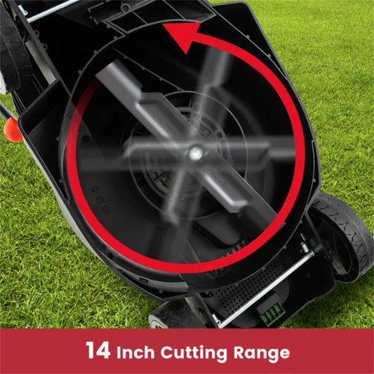 12-Amp Electric Lawn Mower with 14" Cutting Width & 3 Height Adjustments