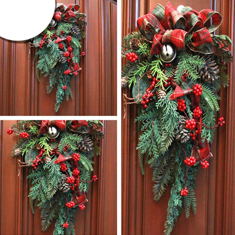 Christmas Door Hanging Ornament - Festive Holiday Wreath Decoration