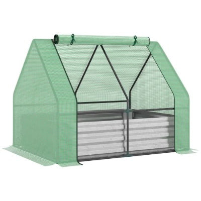 Galvanized Raised Garden Bed with Greenhouse Cover - 50" x 37.5" x 36.25" - Green
 50 X 37.5 X 36.25, Green