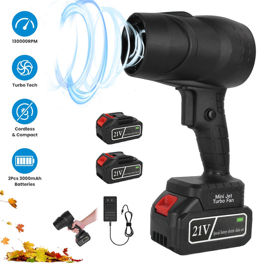 130000RPM Mini Cordless Leaf Blower with 2x 3Ah Batteries – Jet Blower
