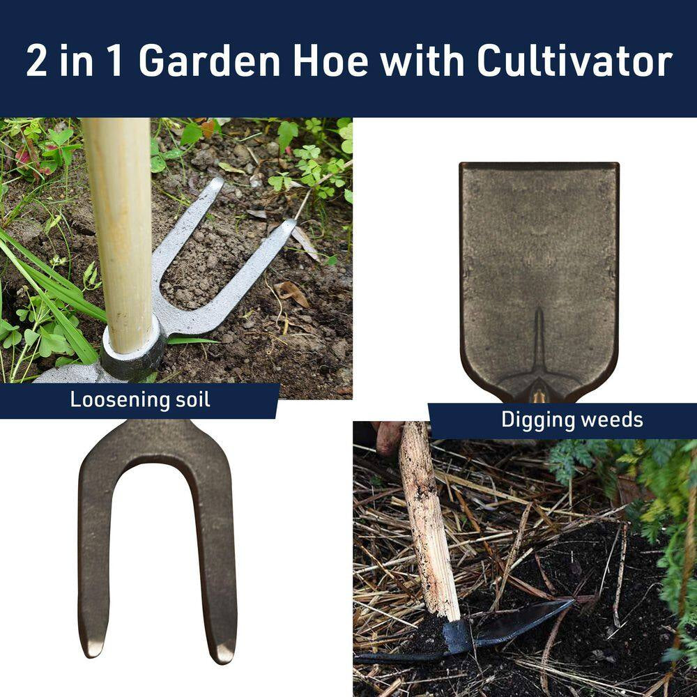 18 in Cultivator and 2-Prong Hoe Garden Tool
