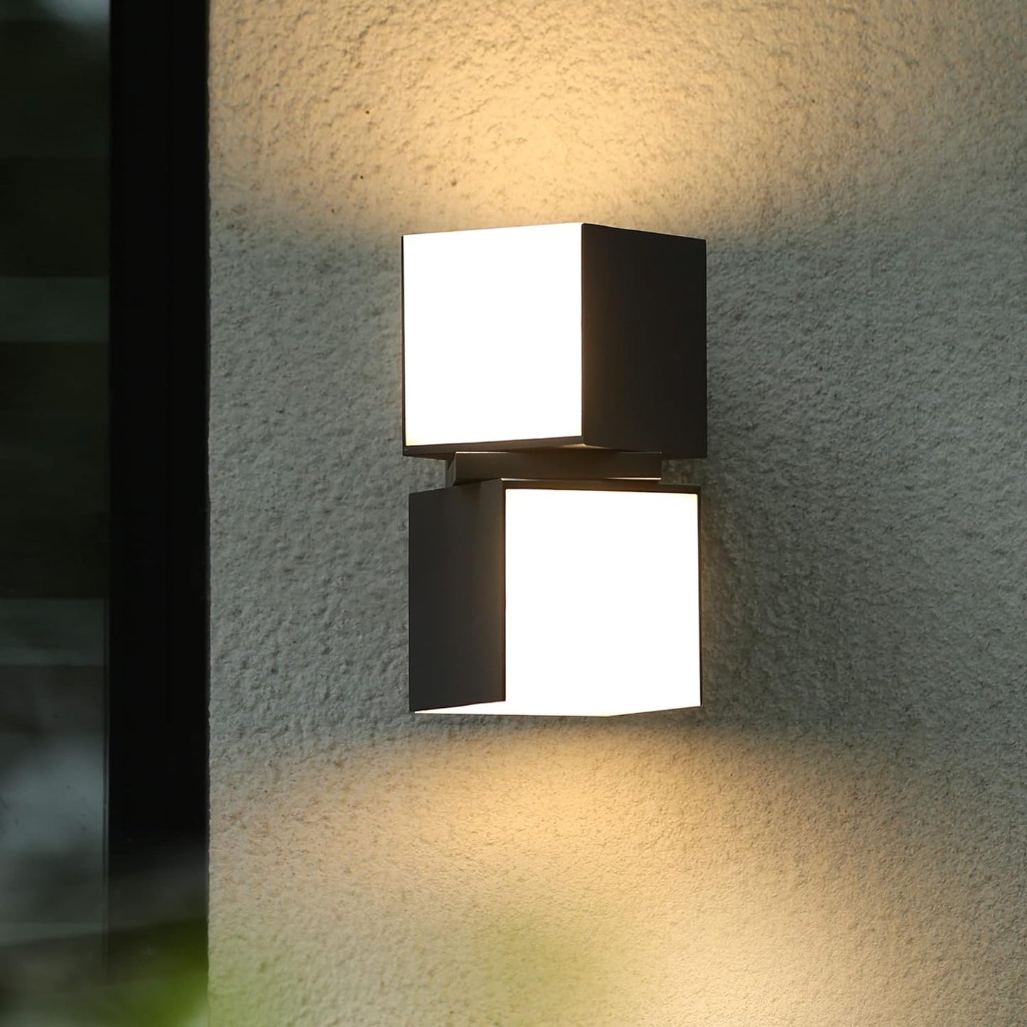 Cuba 3000K 1100LM LED Integrated Porch Wall Light Outdoor and Indoor Bedroom LED Wall Lantern Sconce-Black