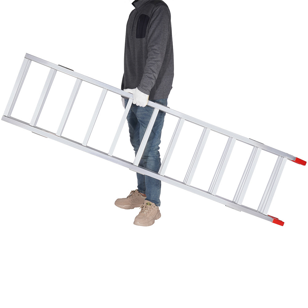 VEVOR 77" Tri-Fold Aluminum Loading Ramp - 1500 lbs Capacity for ATVs, UTVs & Lawn Tractors