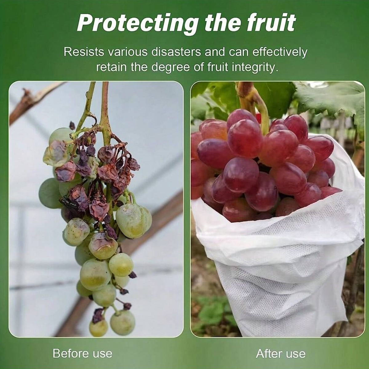 Fruit Protection Bags with Drawstring, Reusable Non-Woven Garden Netting Bags - Rooted Supplies