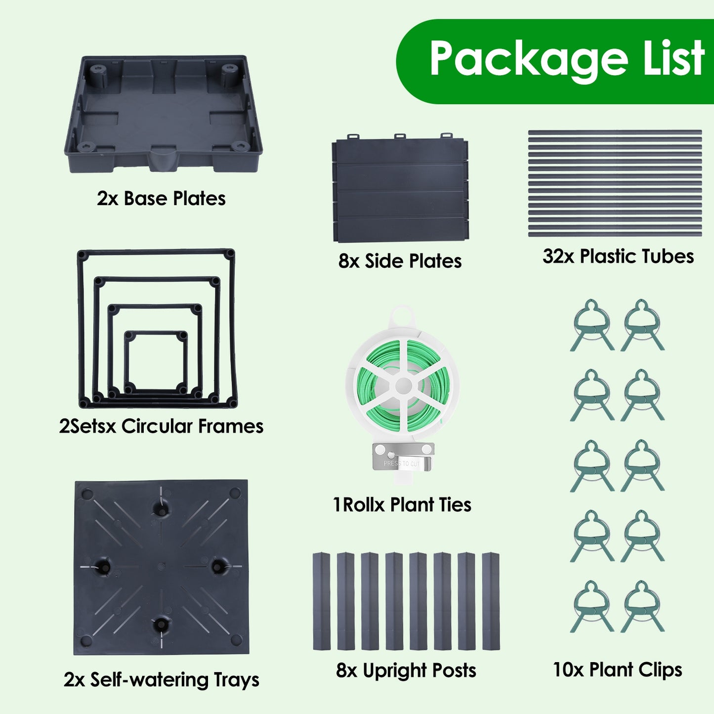 2-Pack Self-Watering Planter Box with Adjustable Trellis, 56in