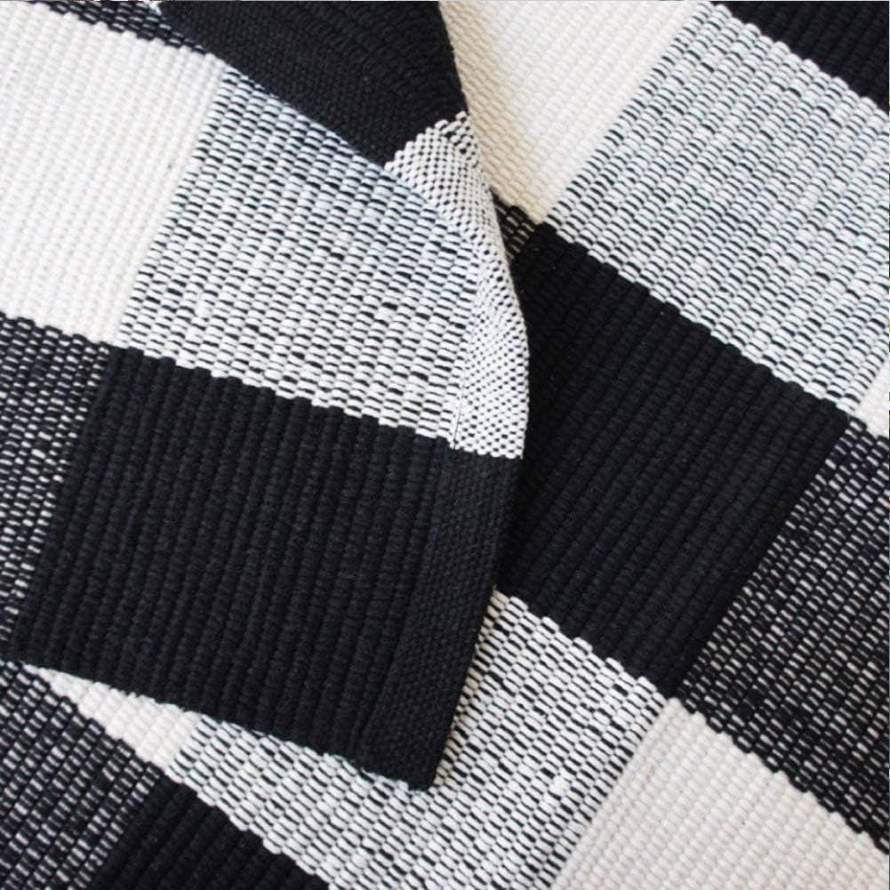 Buffalo Check Rug,Buffalo Plaid Rugs 23.6''X35.4'', Checkered Plaid Rug, Check Plaid Area Rug for Layered Door Mats/Kitchen/Bathroom/Laundry Room (Black and White Plaid Rug)