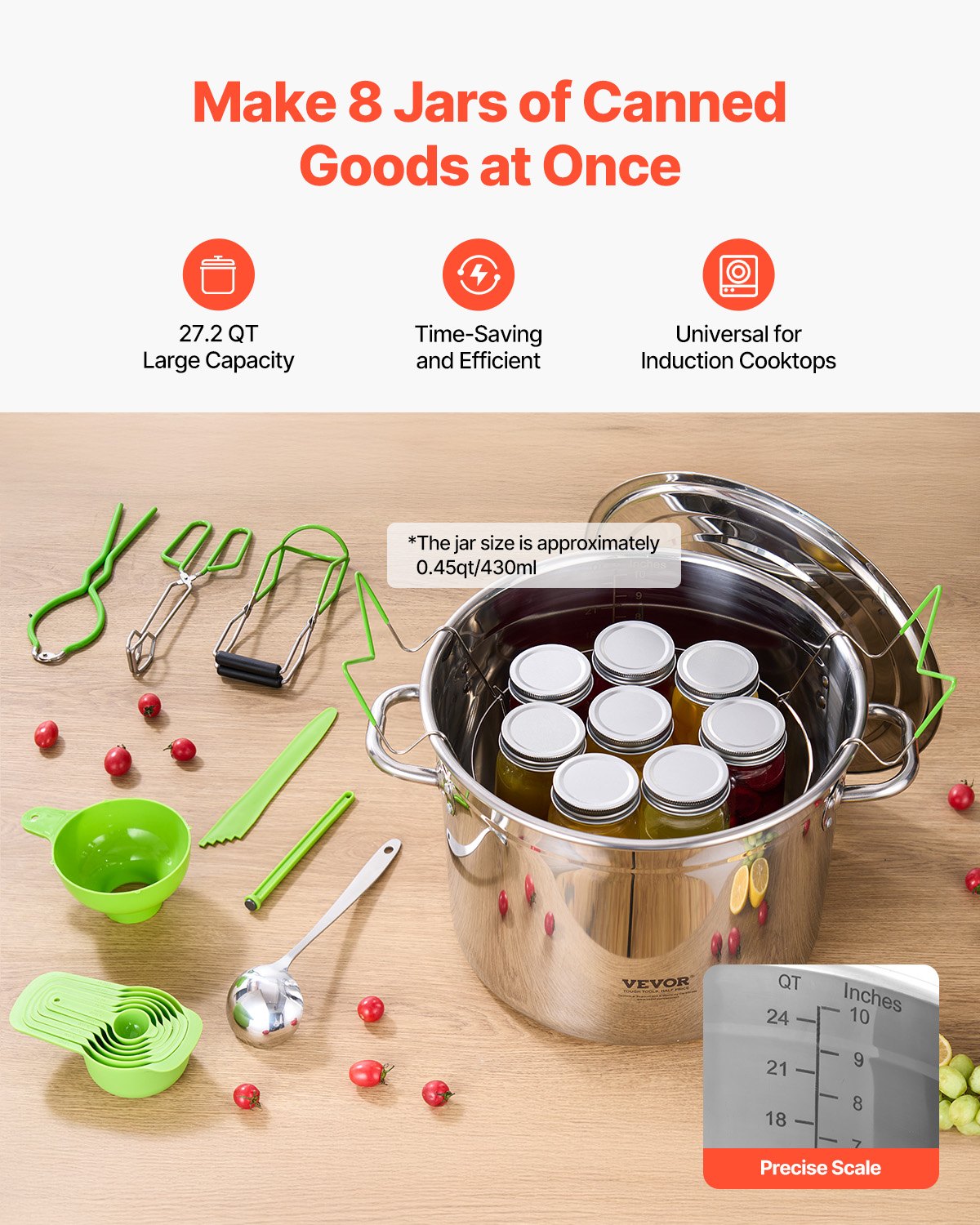 11-Piece Canning Kit with Water Bath Canner – Stainless Steel