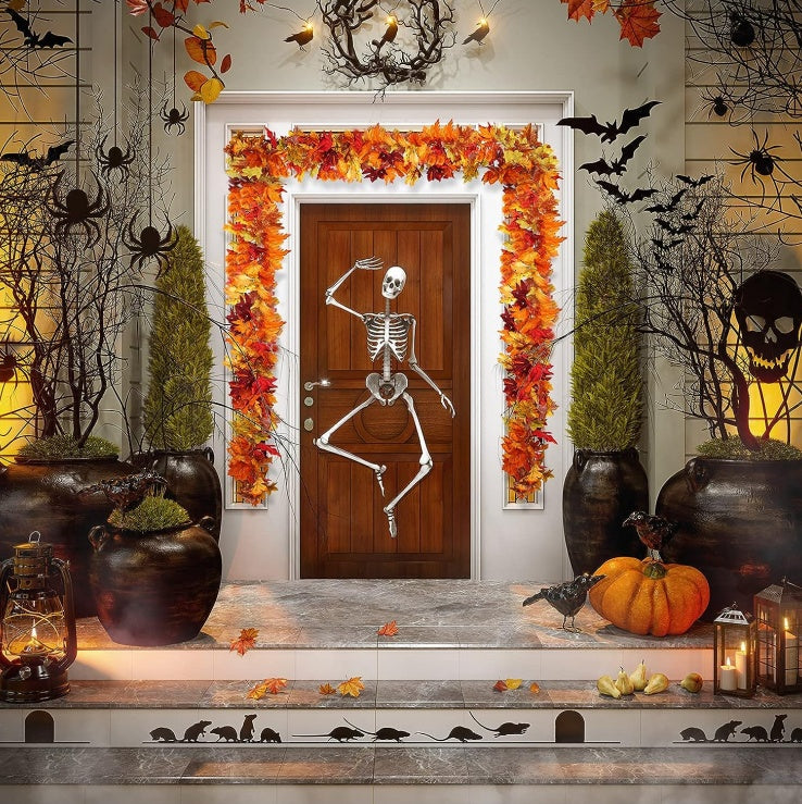 Fall Maple Leaf String Lights - 20 LED Battery Operated Thanksgiving Decor 6.5ft