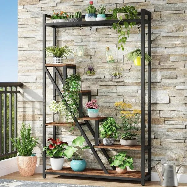 70.9" Tall 7-Tier Ladder Plant Stand - Multi-Purpose Display Shelf