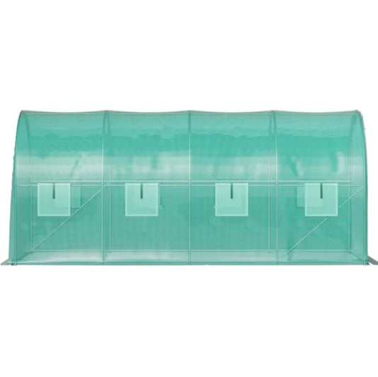Walk-In Tunnel Greenhouse 14.8x6.6x6.6 ft with 8 Roll-Up Windows
