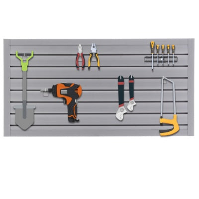 4ft x 2ft PVC Slat Wall Panels - Heavy Duty Garage Storage System in Graphite