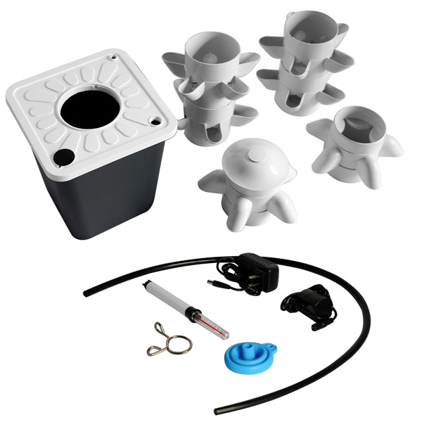 Black Hydroponic Planting System – 30-Plant Vertical Tower Garden