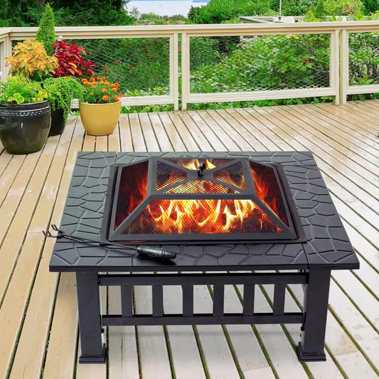Durango 32 In. X 16.9 In. Square Steel Charcoal Fire Pit