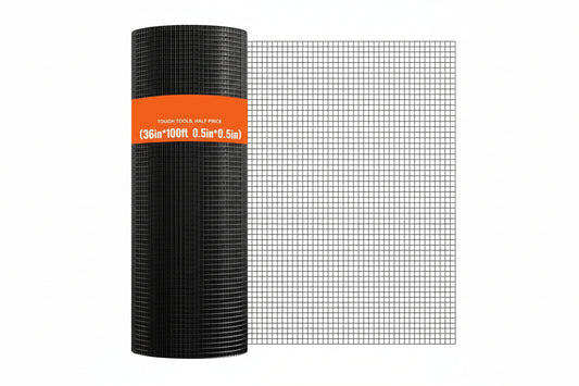 Roll of Vevor wire mesh with grid pattern on a white background