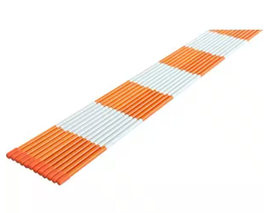 Reflective Driveway Snow Markers - 50 Pack, 60" Orange Stakes