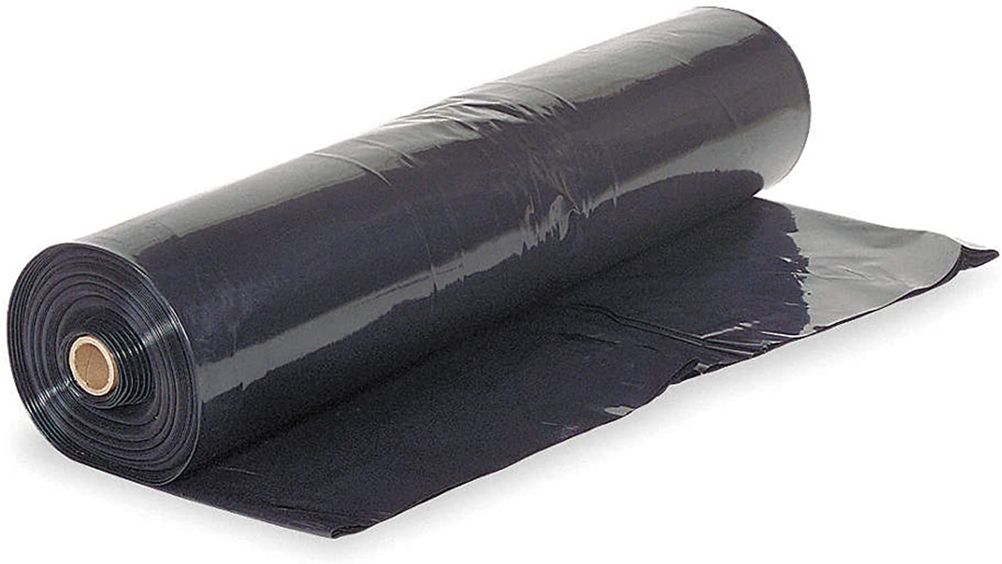 4 Mil Black Plastic Sheeting 3' x 200' Roll - Heavy Duty LDPE Vapor Barrier & Construction Tarp | Multi-Purpose Ground Cover & Paint Protection