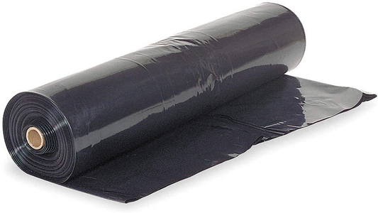 4 Mil Black Plastic Sheeting 3' x 200' Roll - Heavy Duty LDPE Vapor Barrier & Construction Tarp | Multi-Purpose Ground Cover & Paint Protection