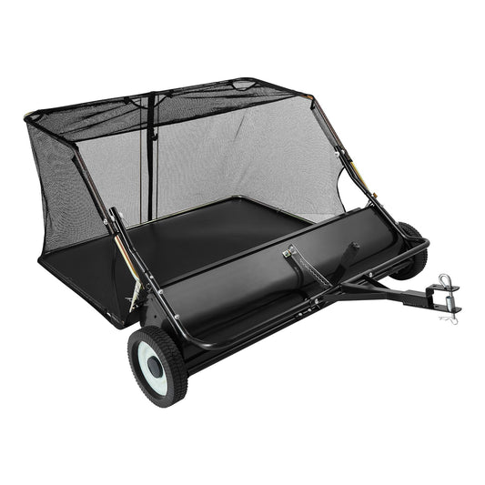Black lawn roller with mesh cover on a white background