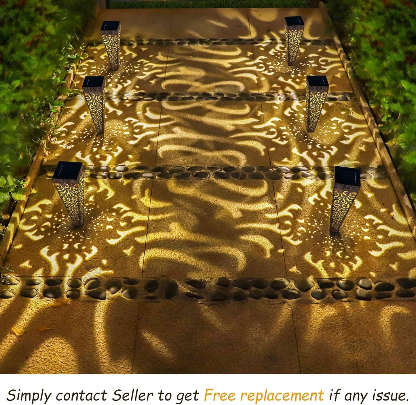 6Pcs Solar Lights Outdoor Pathway Garden Stakes Lights Waterproof LED for Patio, Walkway, Lawn Decorations,Christmas Gifts for Mom Dad (Copper)