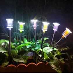 6-Pack Solar Landscape Pathway Lights for Garden, Yard & Patio Decor