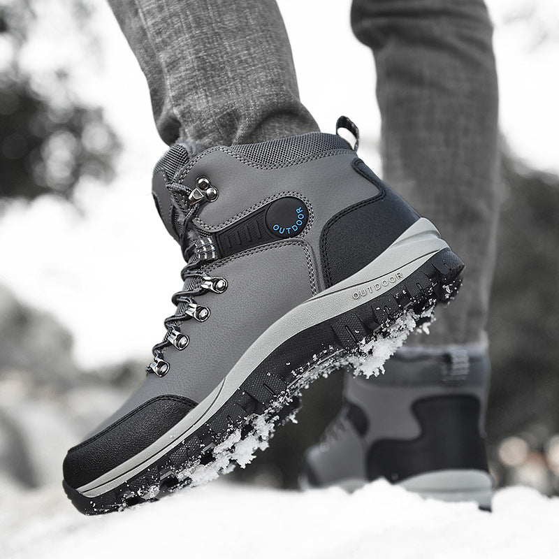 Winter Waterproof Hiking Boots - Insulated Lace-Up Snow Boots