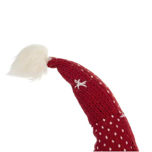 2 pc Christmas Gnome Figurine - Red White Striped Legs Holiday Decoration